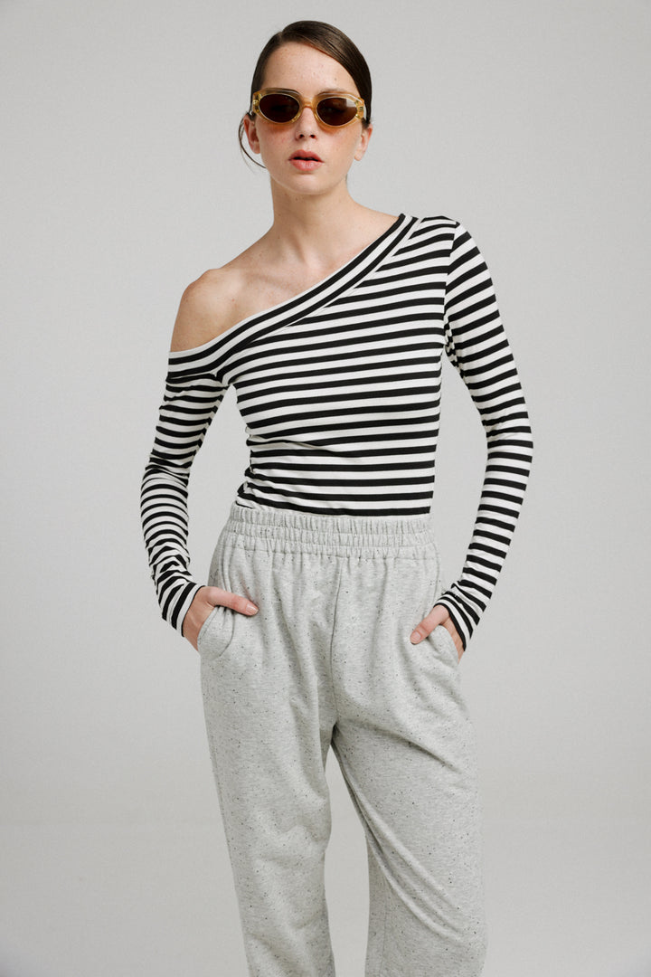 Luna Striped One Shoulder Top