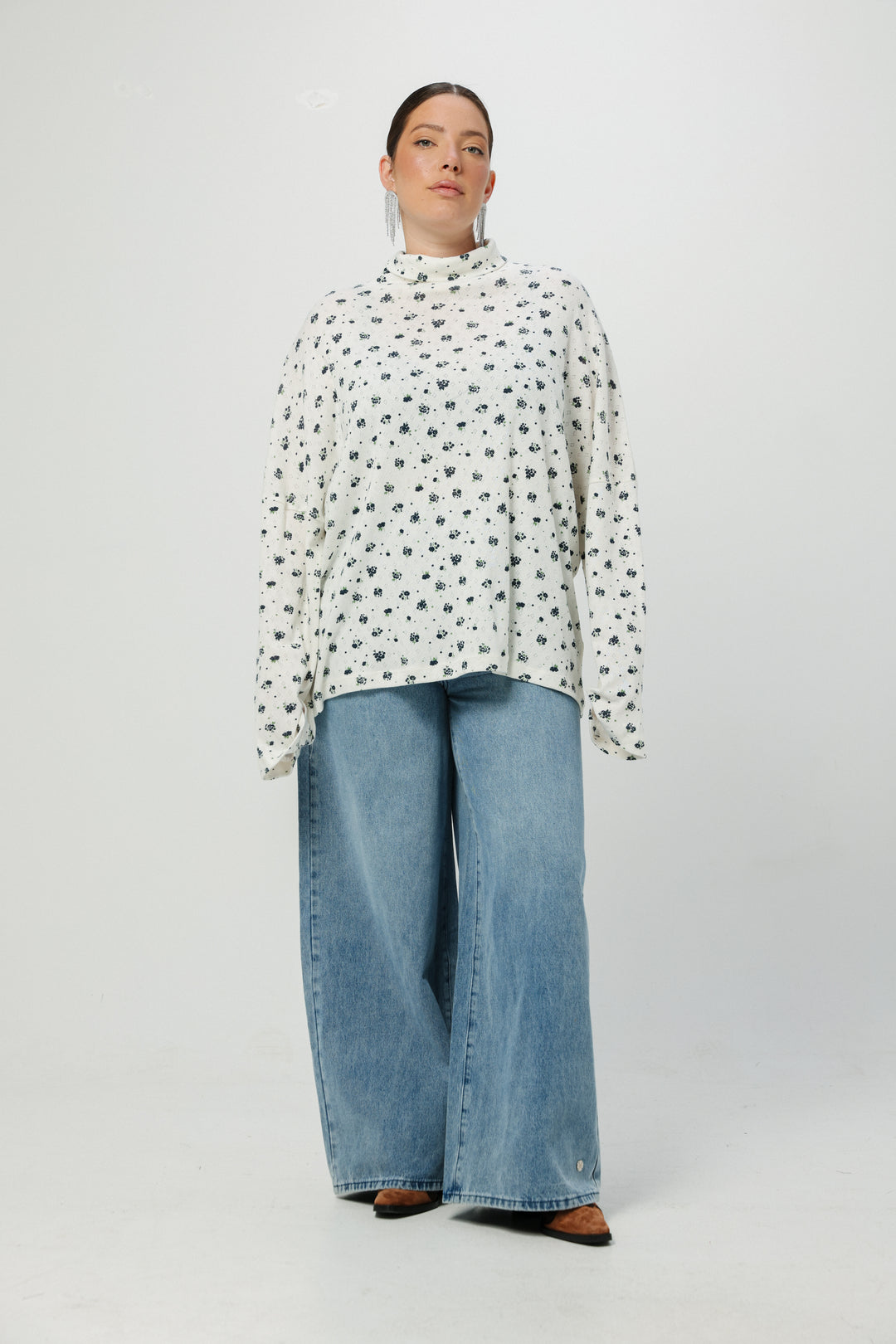 Wanted Blue Floral Jumper