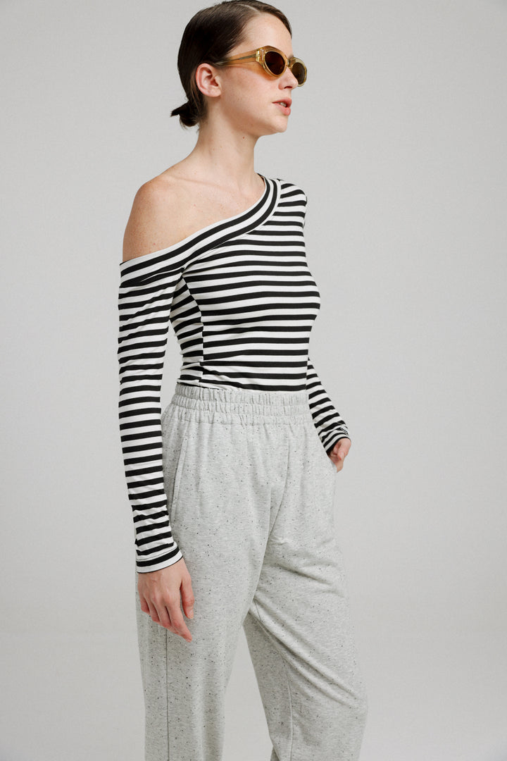 Luna Striped One Shoulder Top