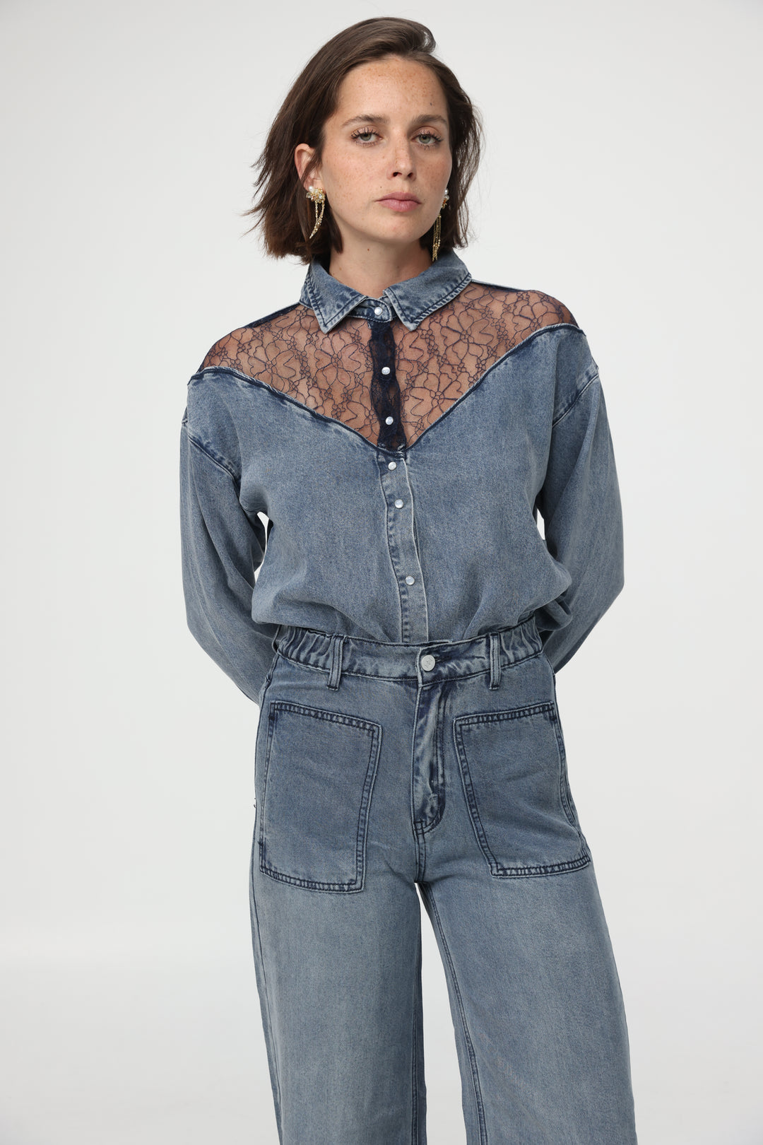 Reorganized Light Blue Soft Denim Shirt