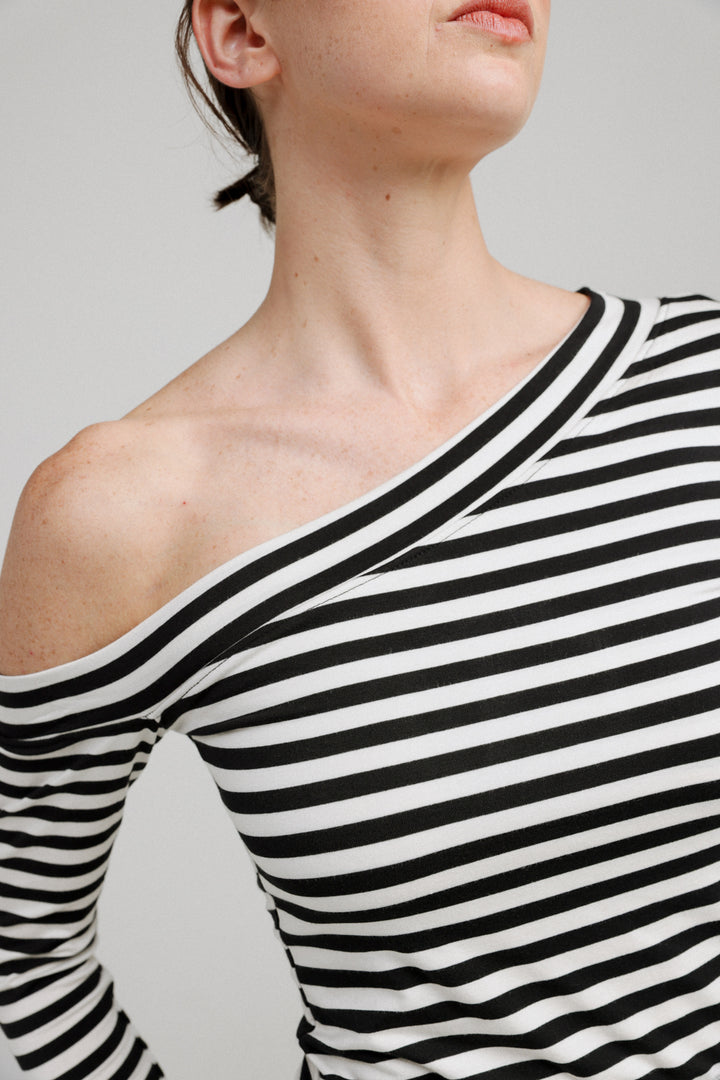 Luna Striped One Shoulder Top