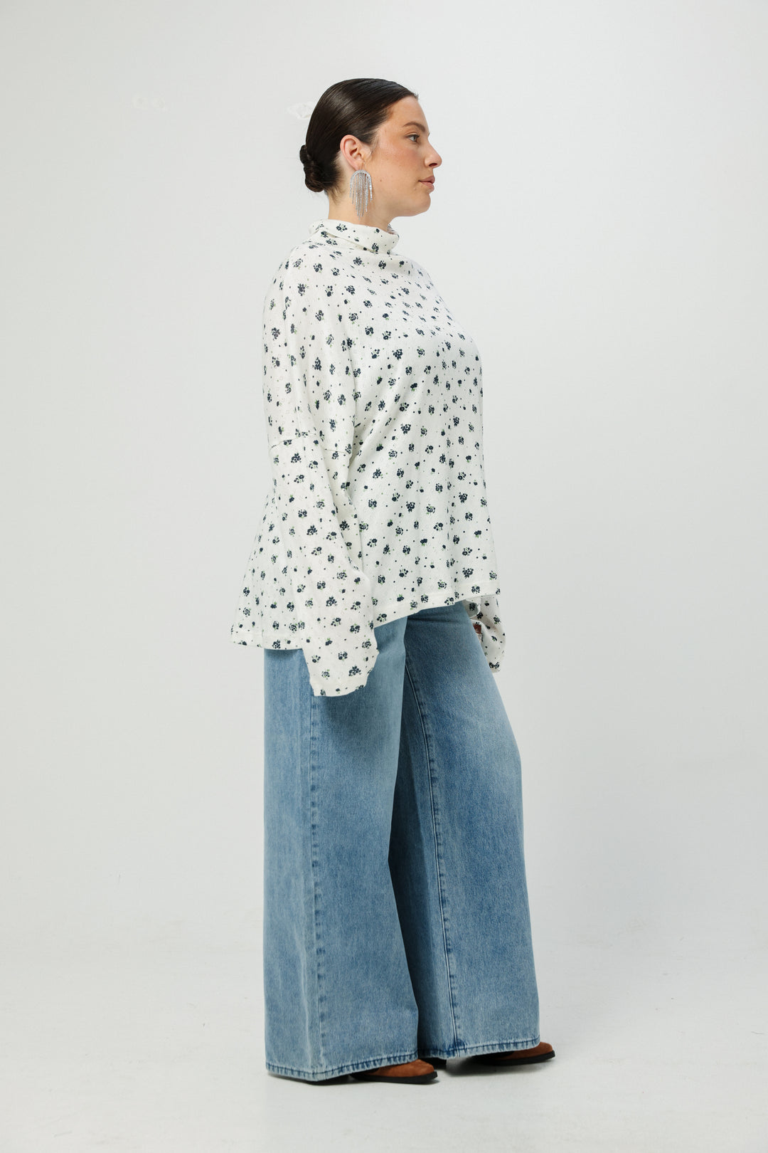 Wanted Blue Floral Jumper