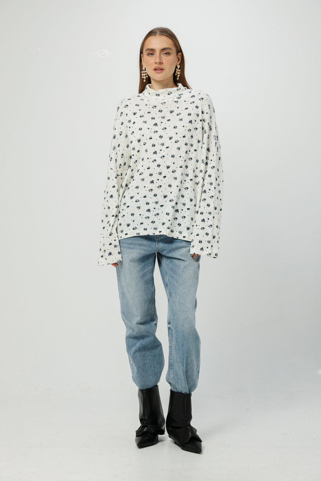 Wanted Blue Floral Jumper