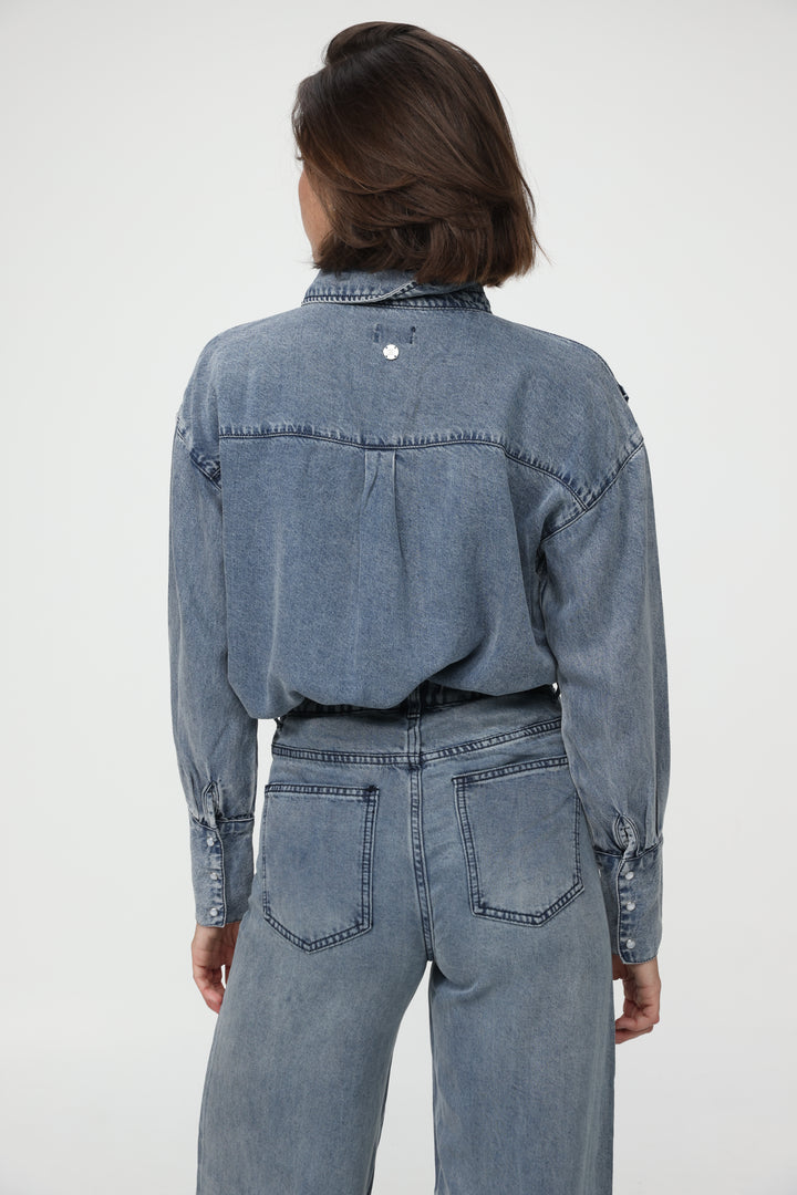 Reorganized Light Blue Soft Denim Shirt