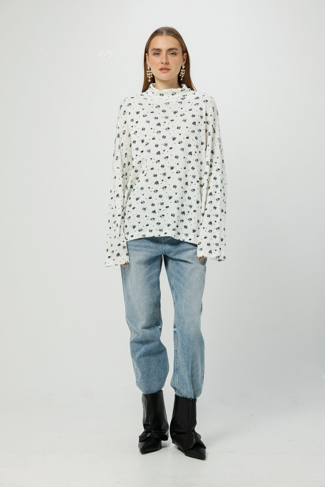 Wanted Blue Floral Jumper