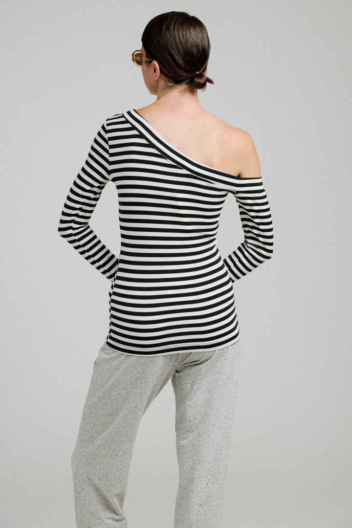 Luna Striped One Shoulder Top