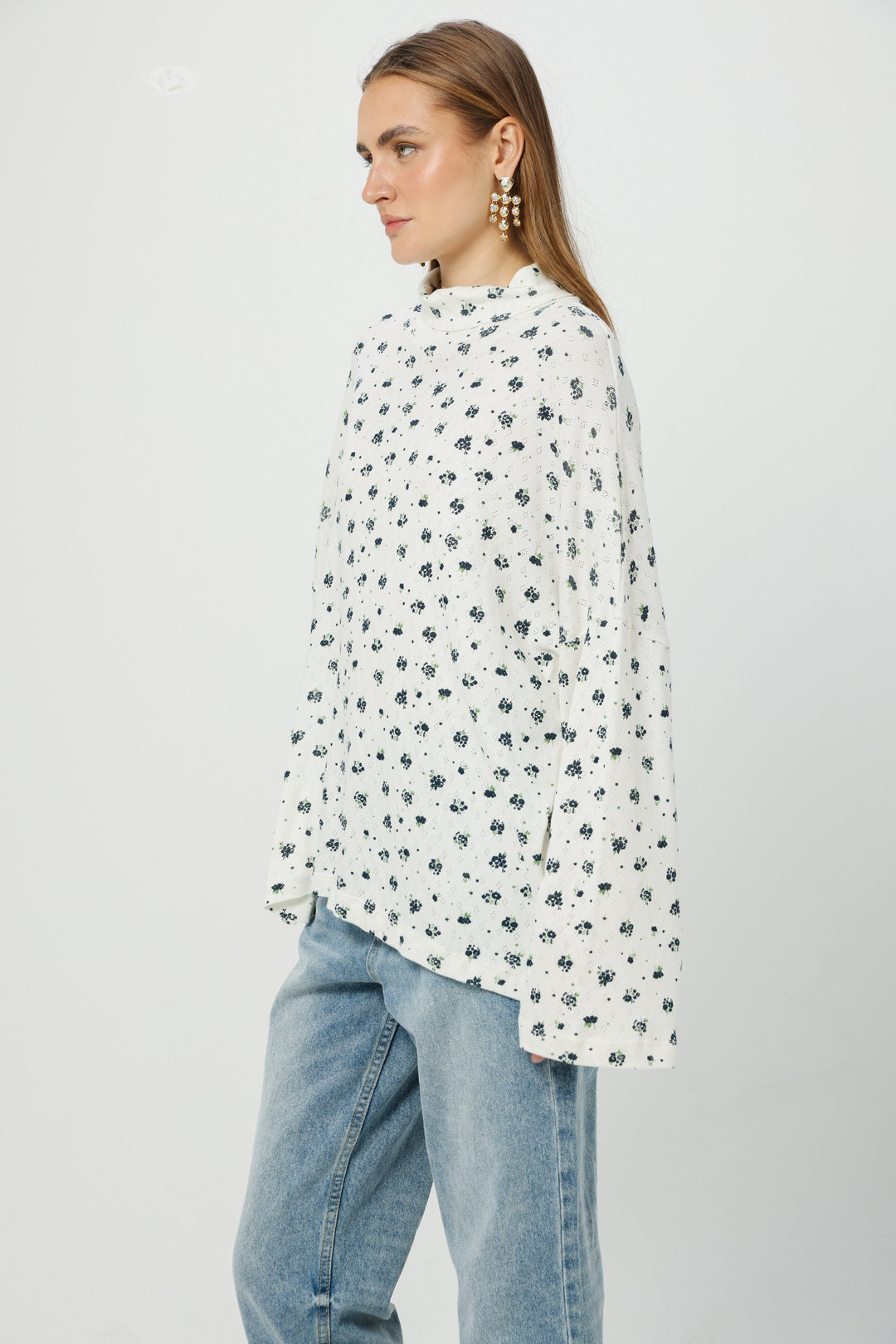 Wanted Blue Floral Jumper