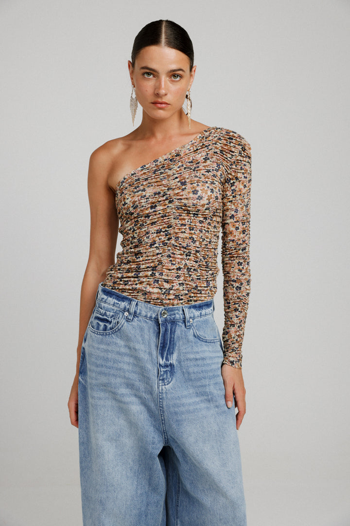 Shore Floral One Shoulder Top