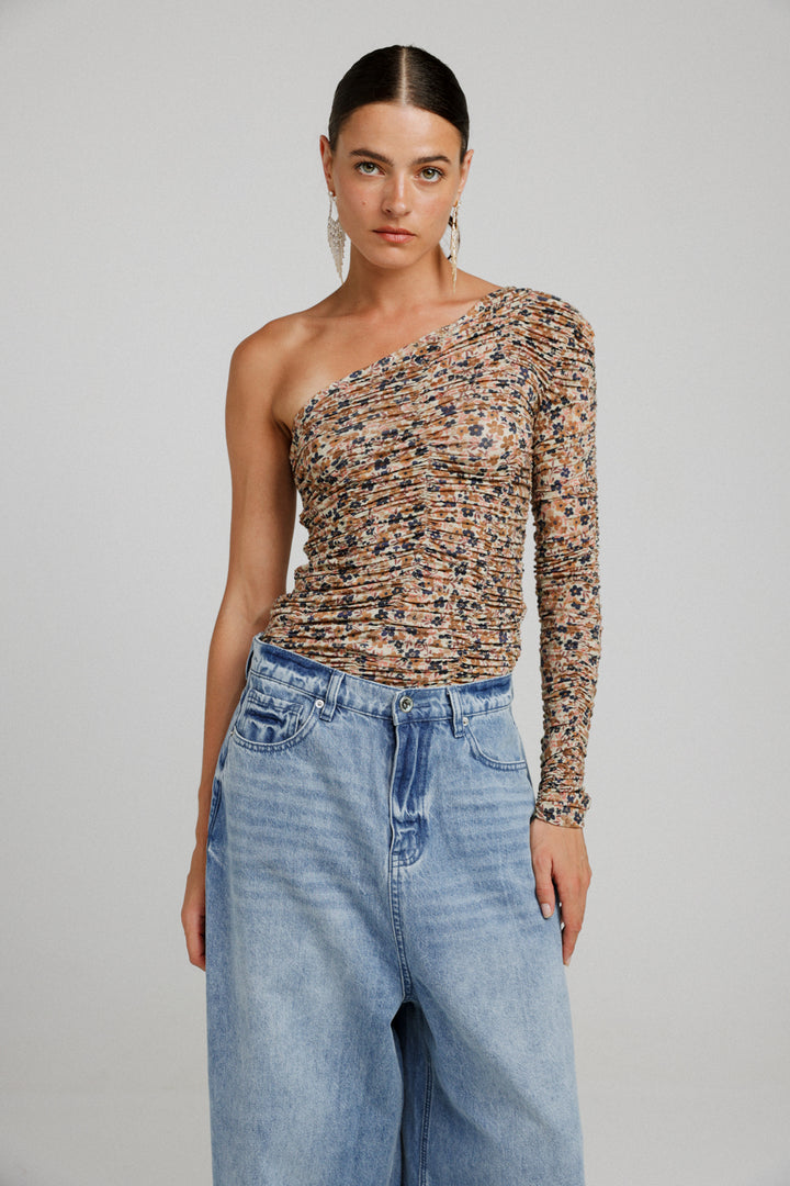 Shore Floral One Shoulder Top