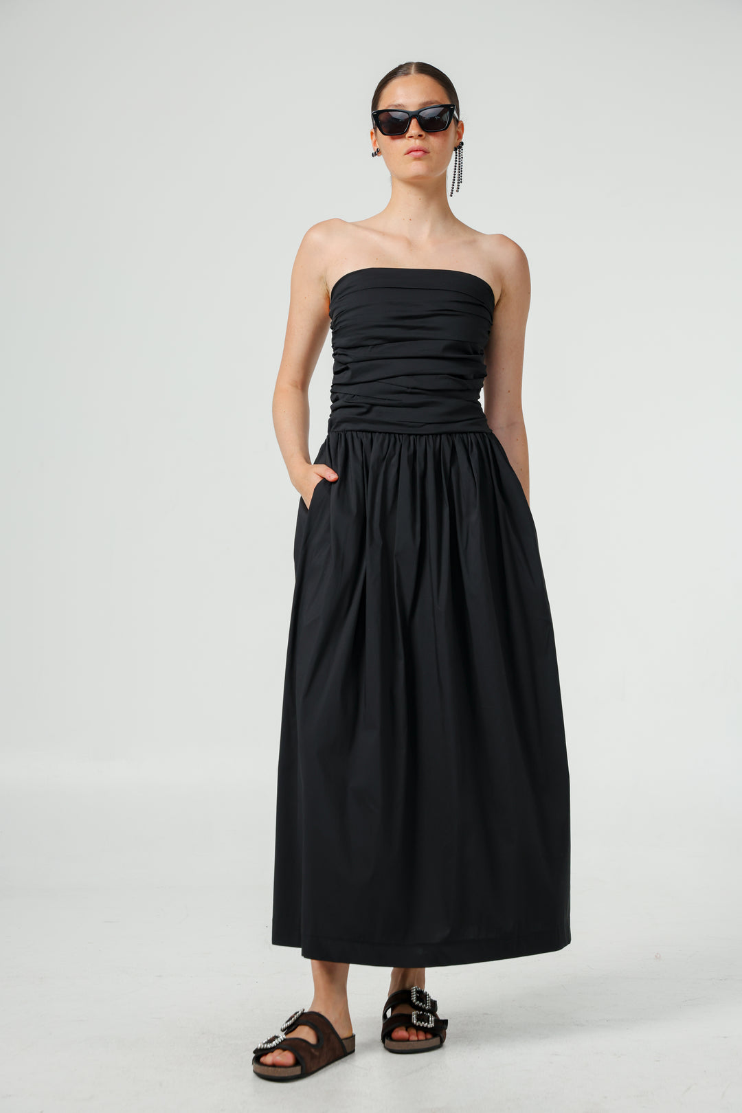 Listen Black Strapless Dress