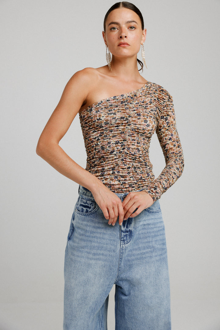 Shore Floral One Shoulder Top