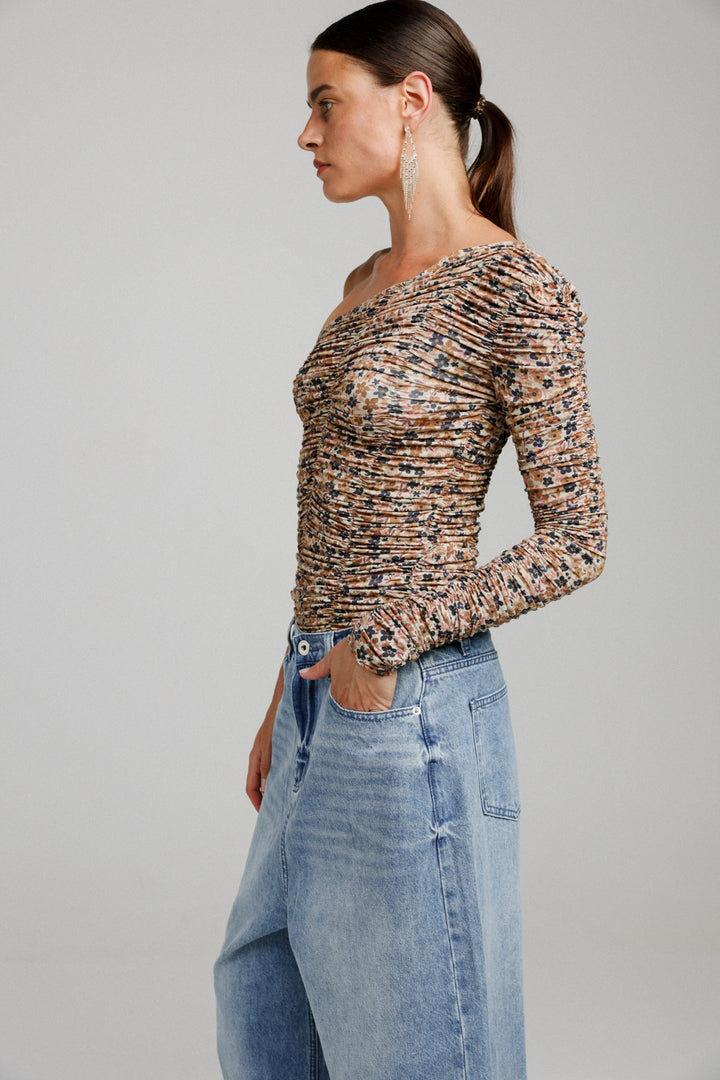 Shore Floral One Shoulder Top