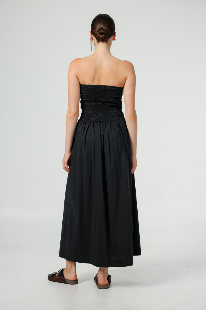 Listen Black Strapless Dress