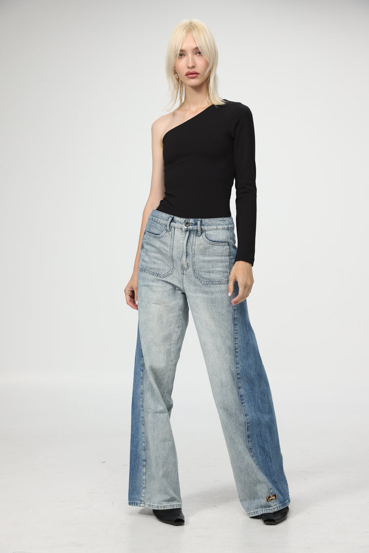 Tennis Black One Shoulder Top