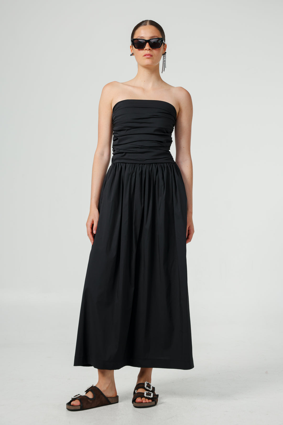 Listen Black Strapless Dress