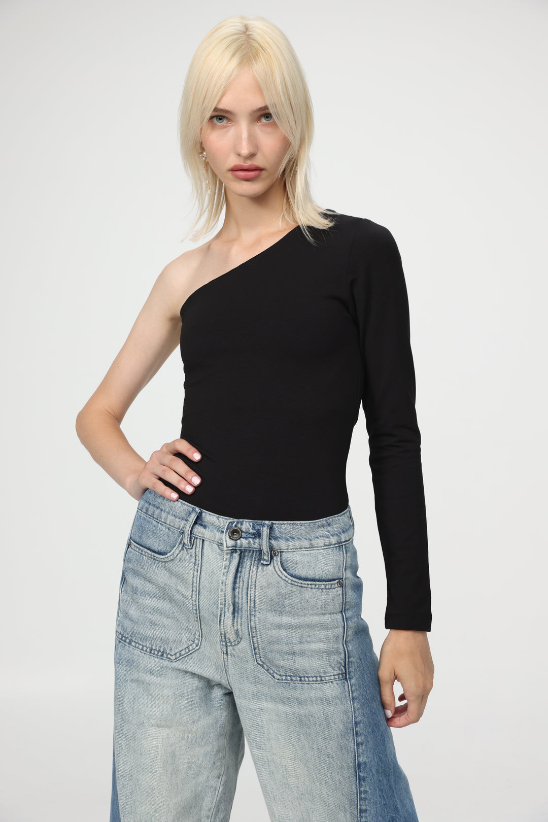 Tennis Black One Shoulder Top