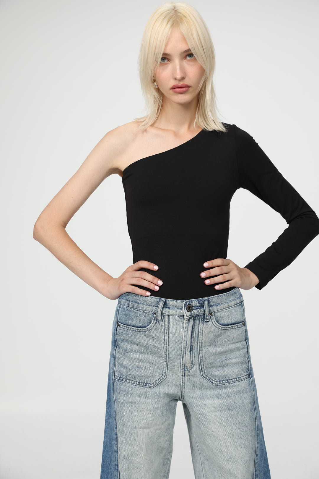 Tennis Black One Shoulder Top