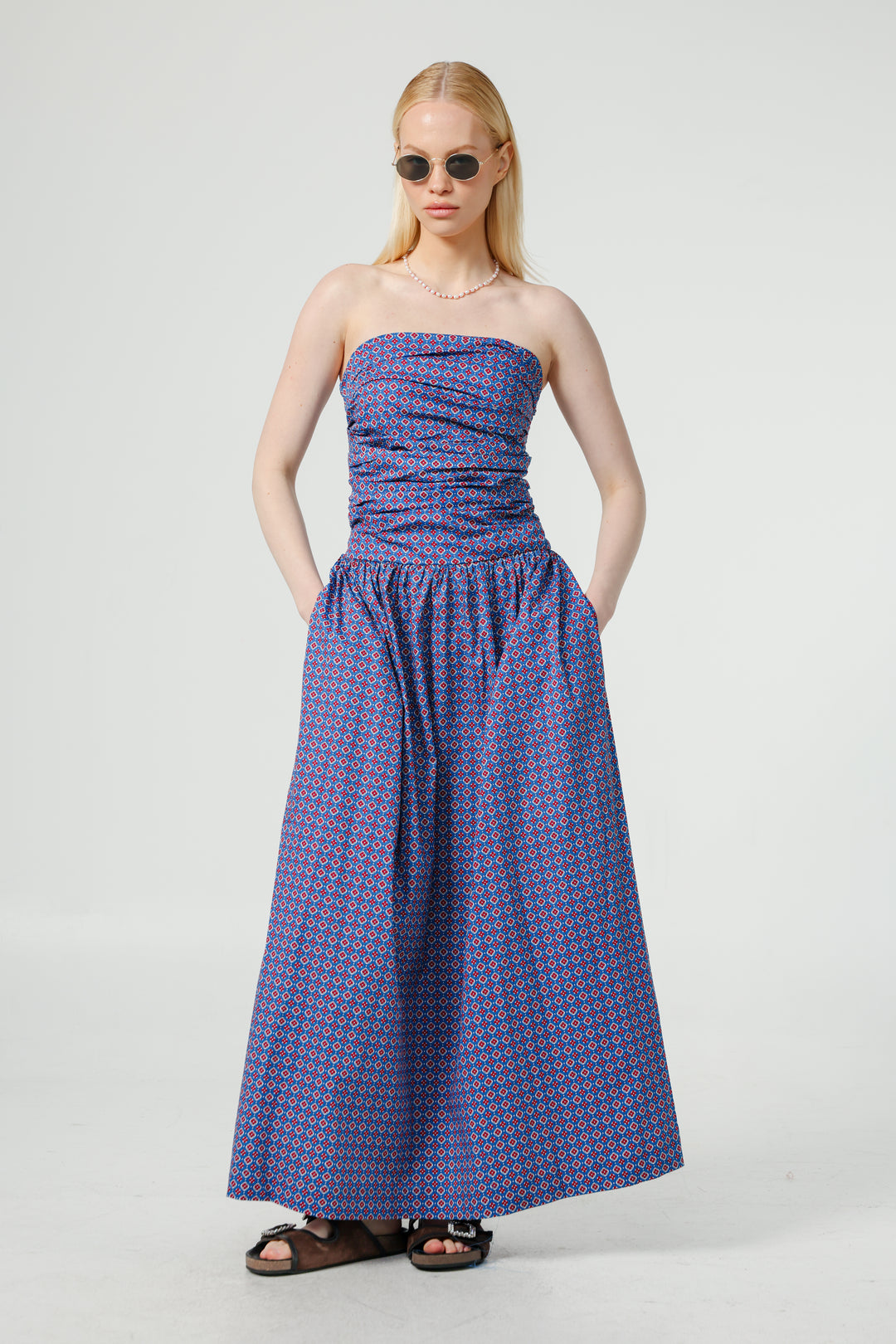 Listen Blue Strapless Dress