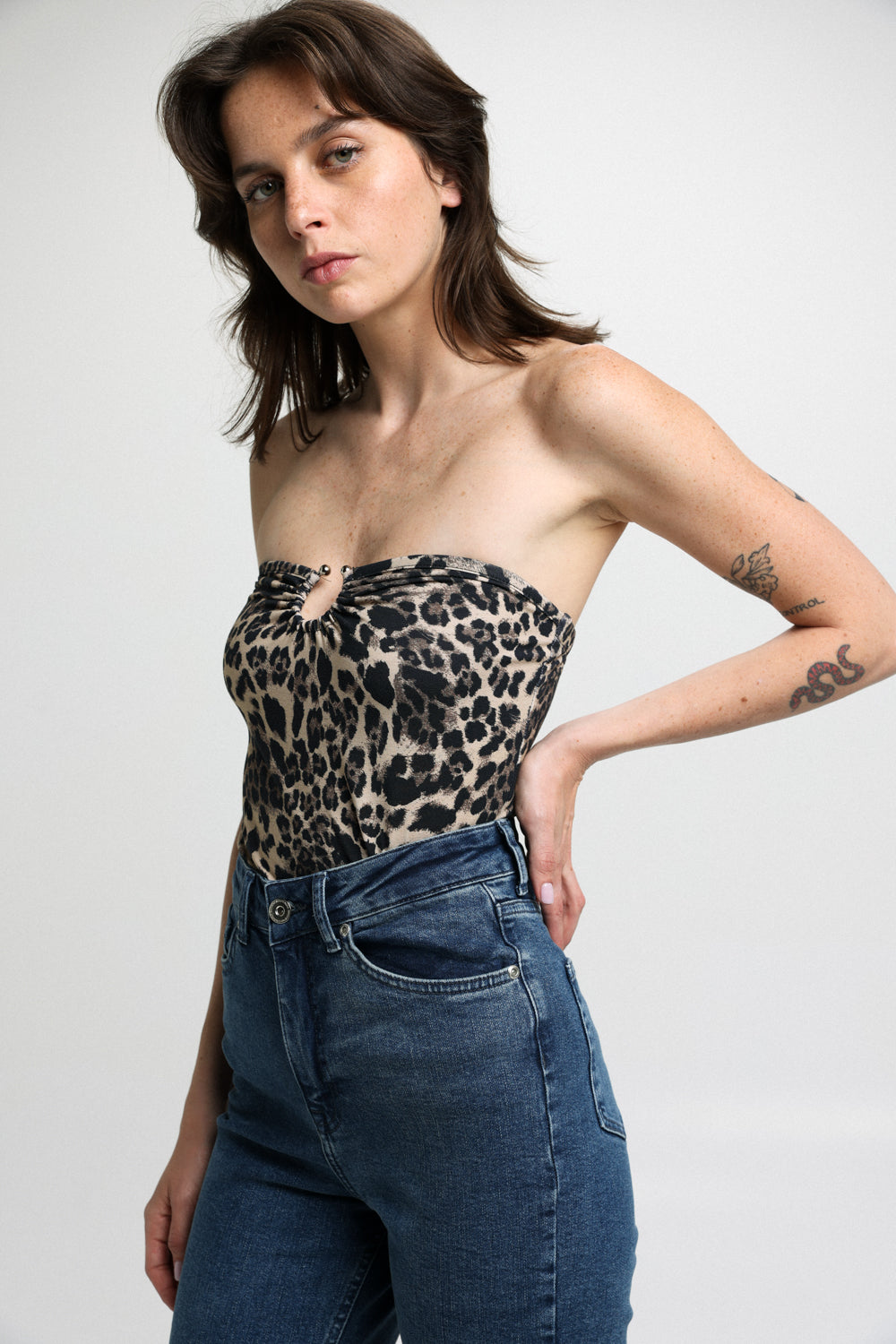 Bling Leopard Strapless