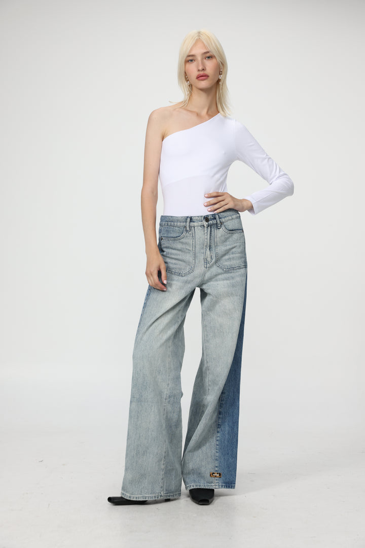 Tennis White One Shoulder Top