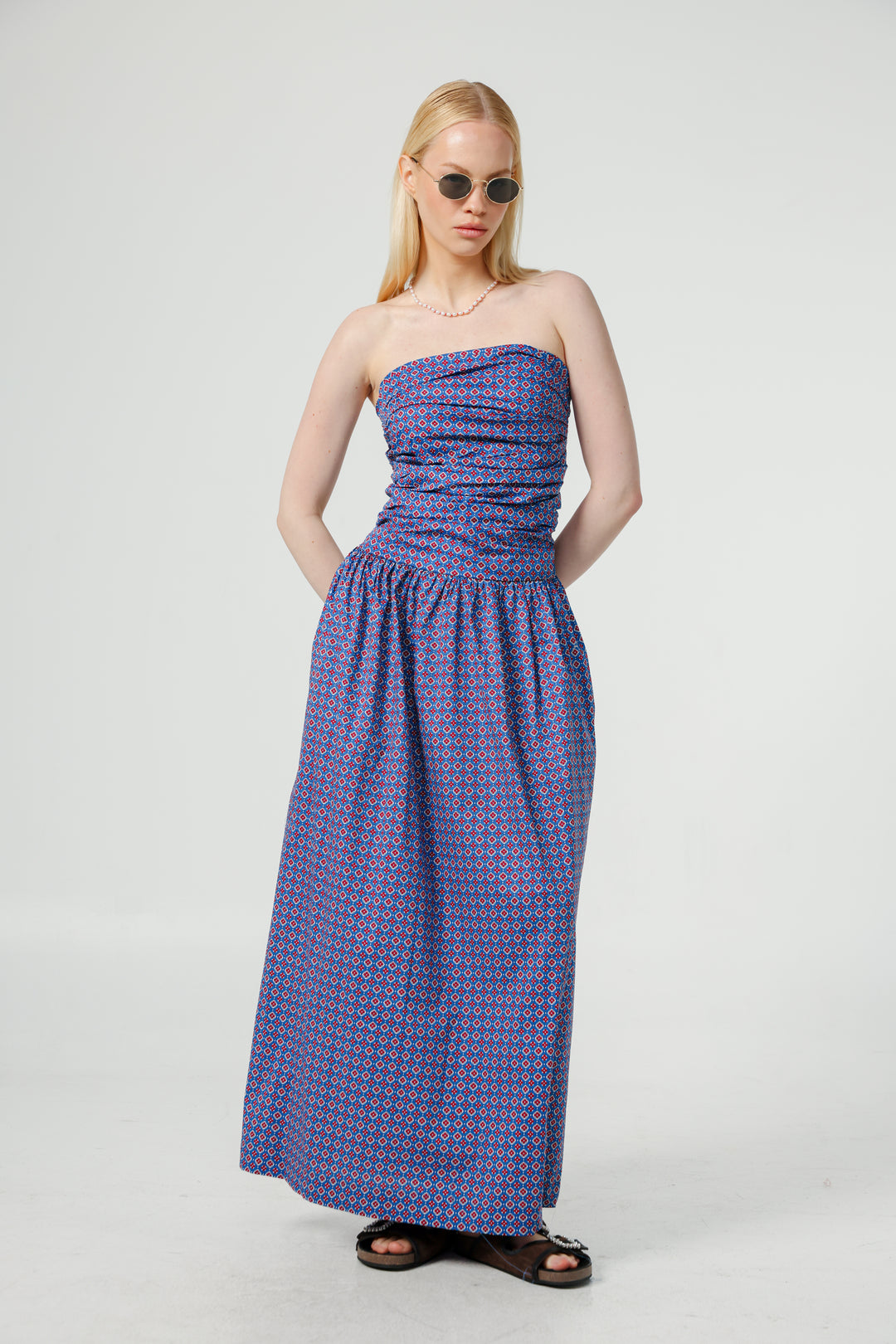 Listen Blue Strapless Dress