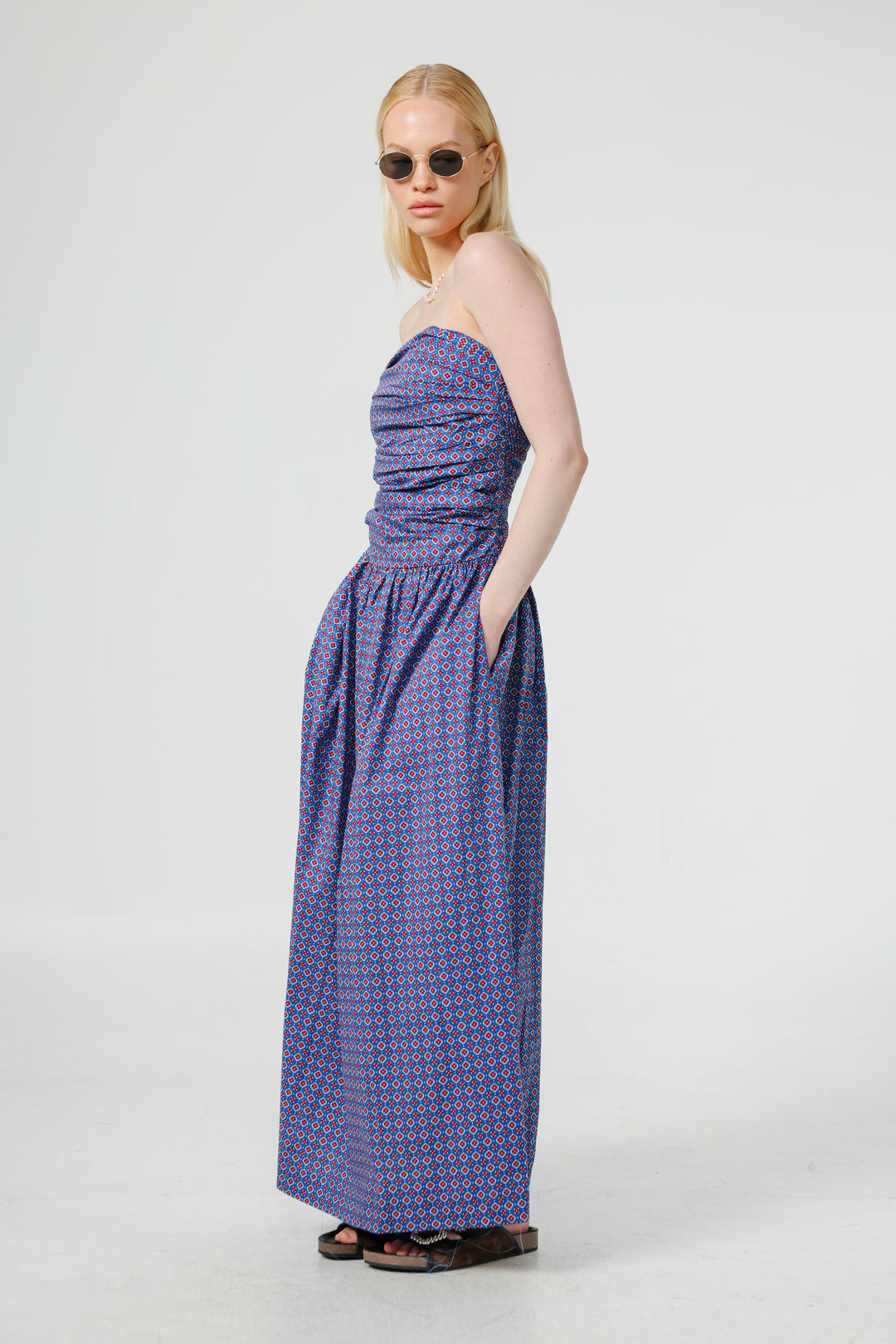 Listen Blue Strapless Dress