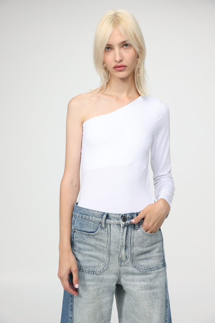 Tennis White One Shoulder Top