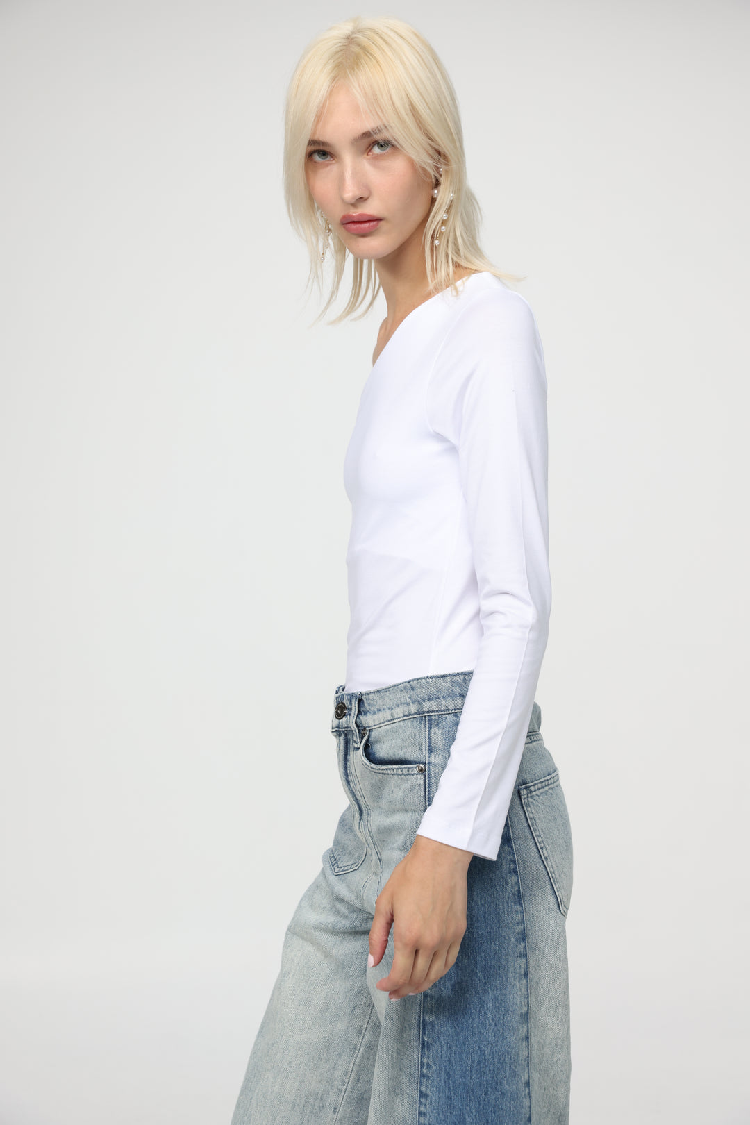 Tennis White One Shoulder Top