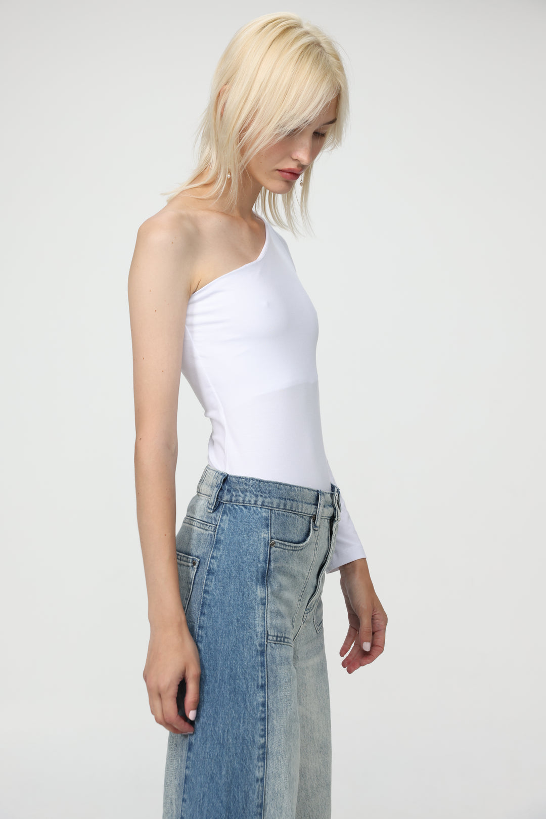 Tennis White One Shoulder Top
