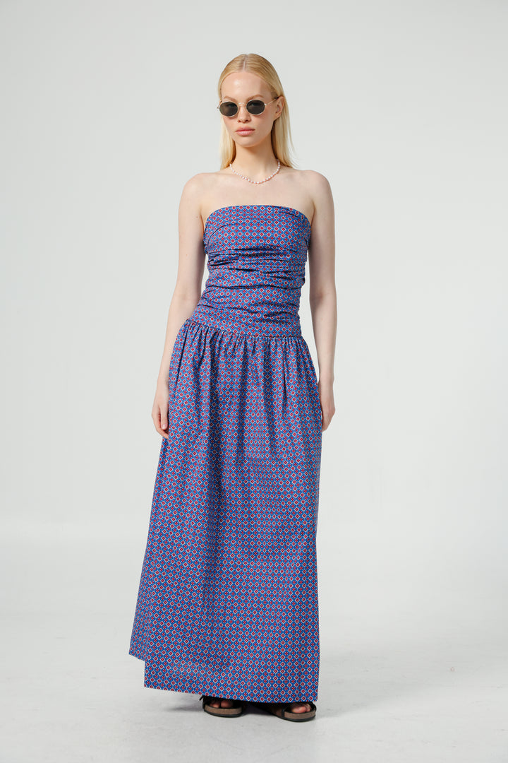 Listen Blue Strapless Dress