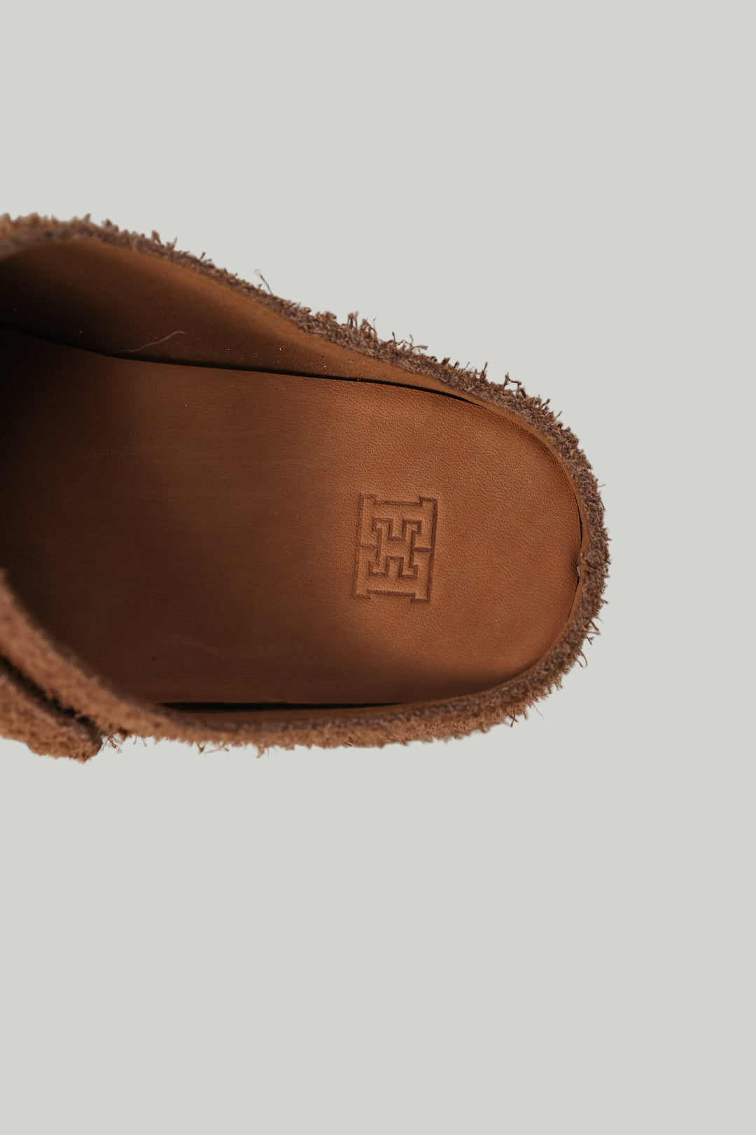 Brown Textured Suede Clogs