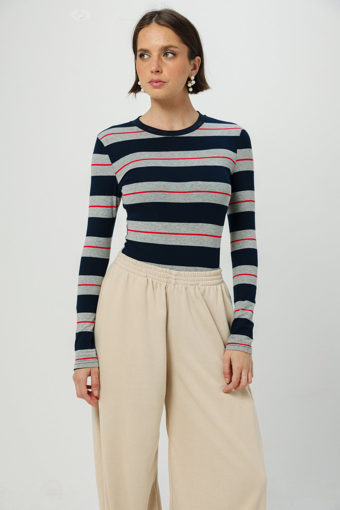 Everyday Grey Stripes Bodysuit