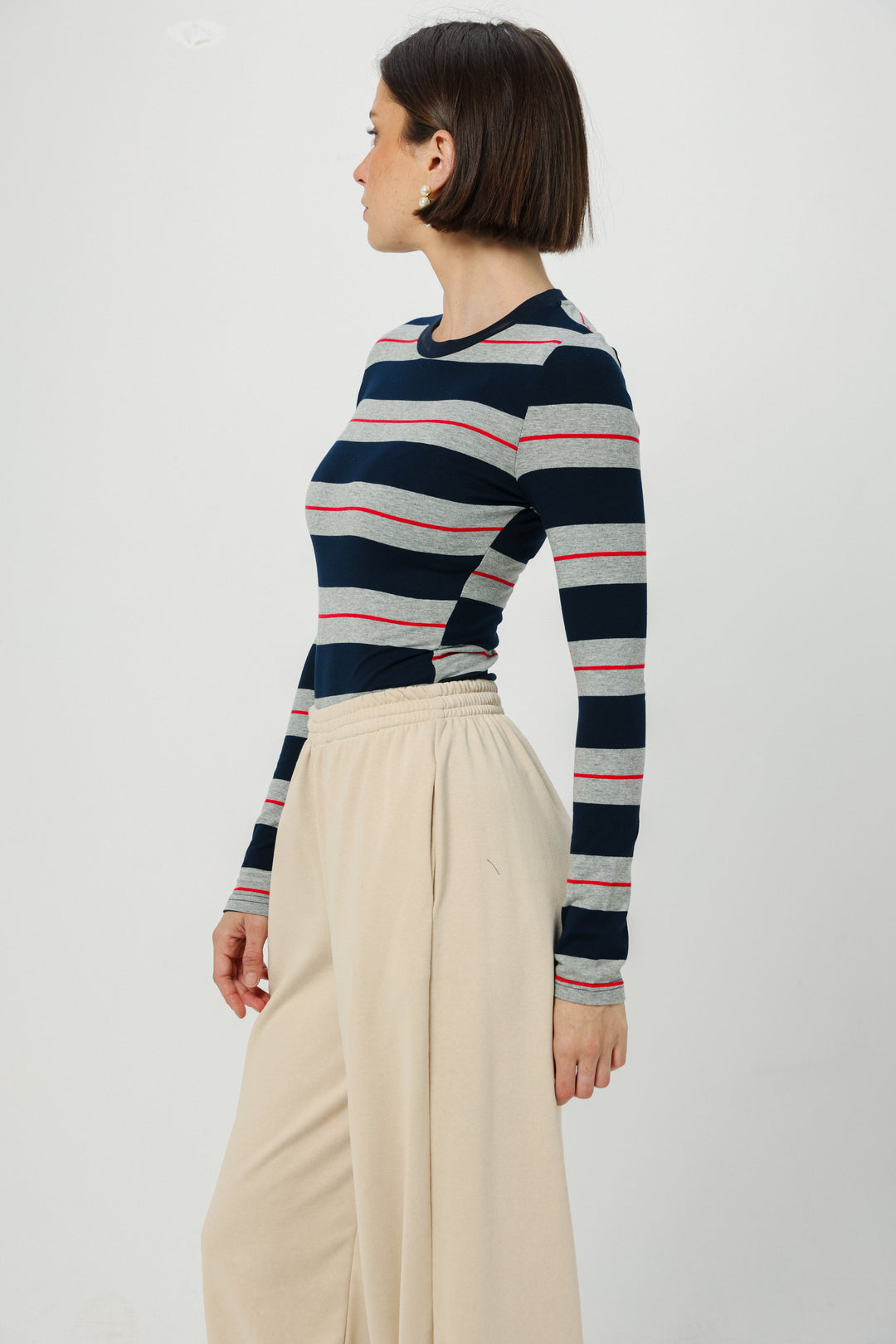 Everyday Grey Stripes Bodysuit