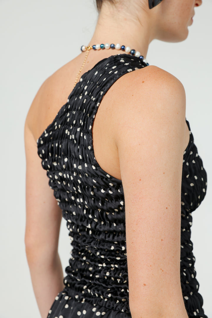 Wonder Dots One Shoulder Dress