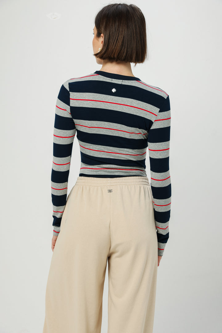 Everyday Grey Stripes Bodysuit