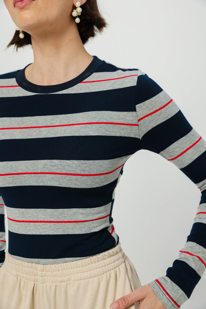 Everyday Grey Stripes Bodysuit