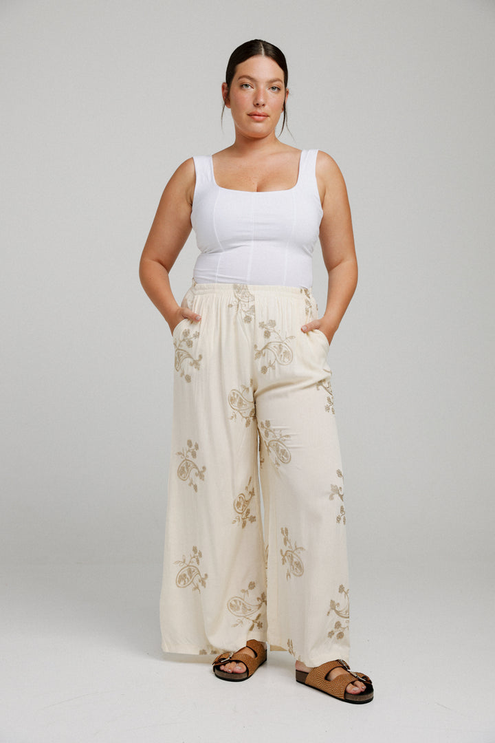 Idea Cream Embroidered Bottoms