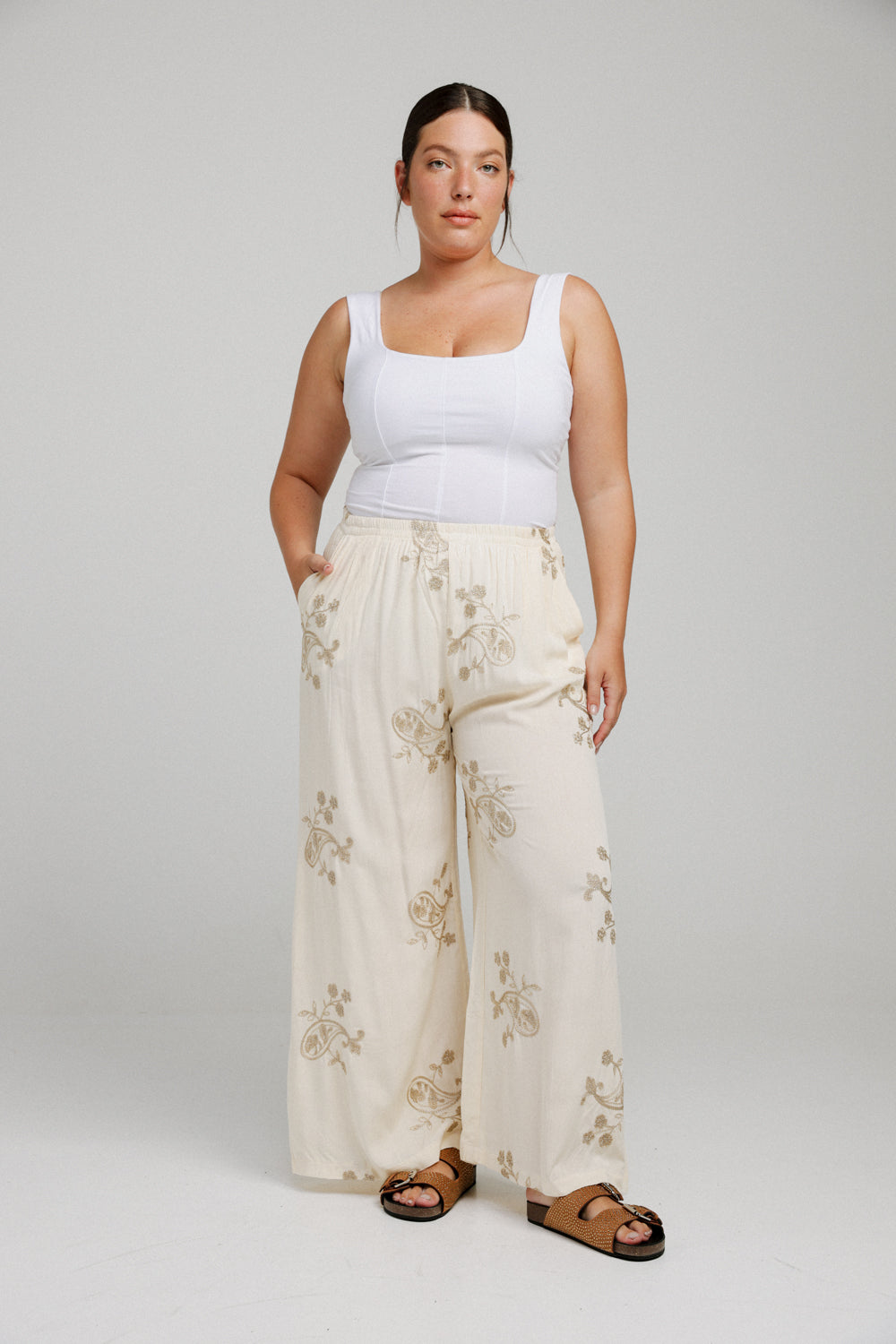 Idea Cream Embroidered Bottoms