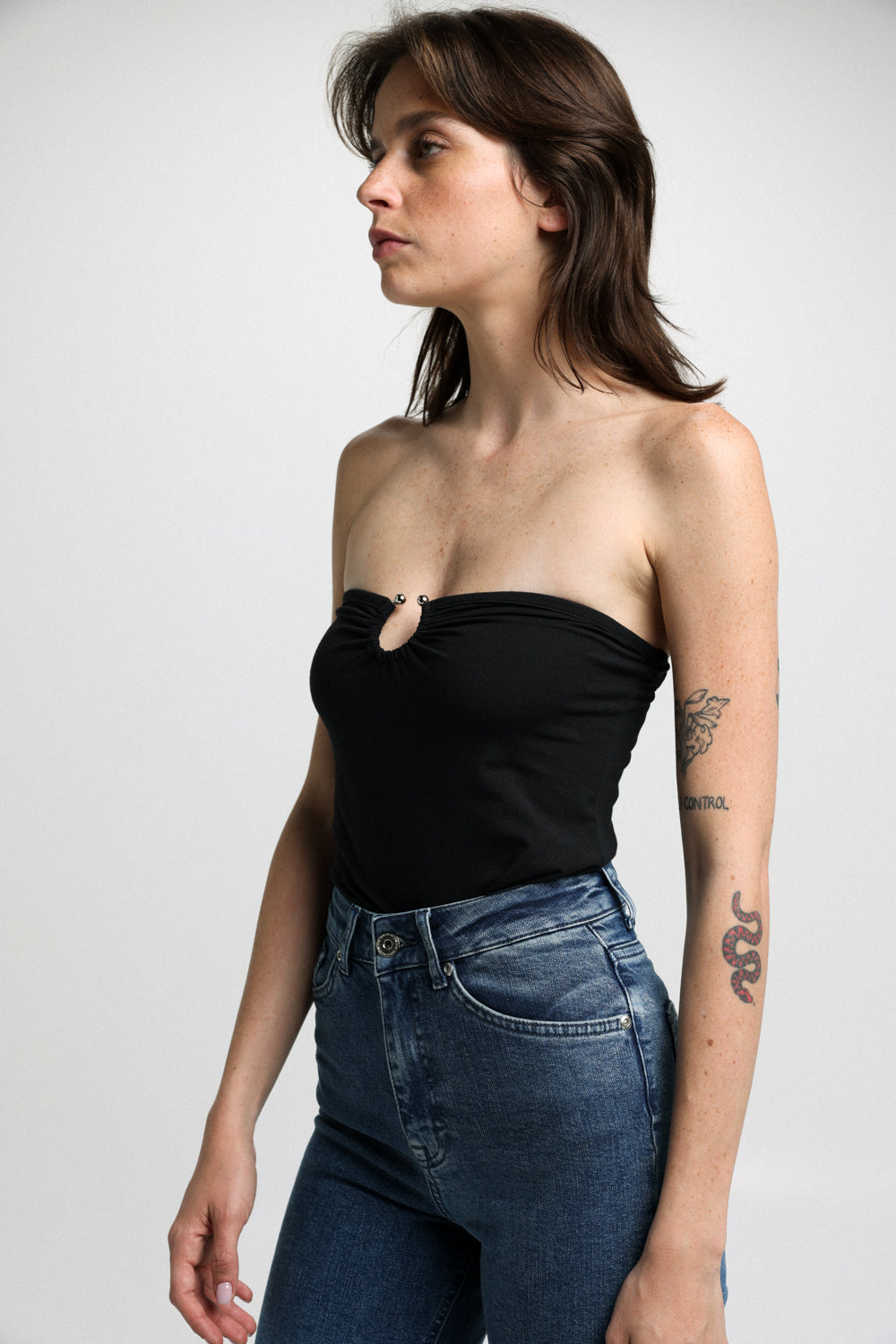 Bling Black Strapless