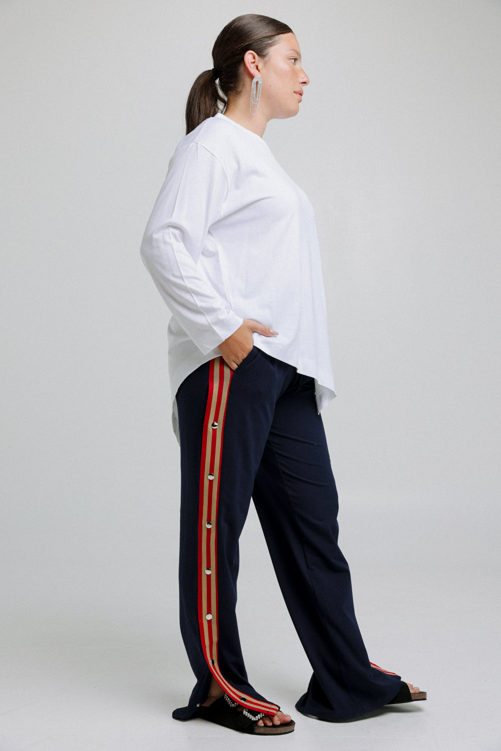 Popper Leopard Striped Joggers
