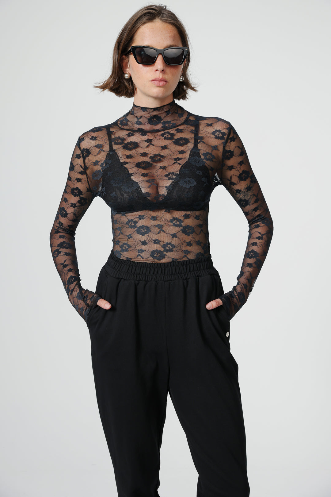 Blossom Black Lace Shirt