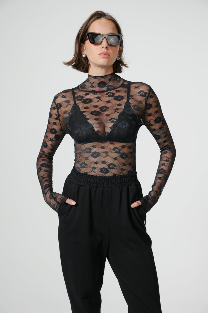 Blossom Black Lace Shirt