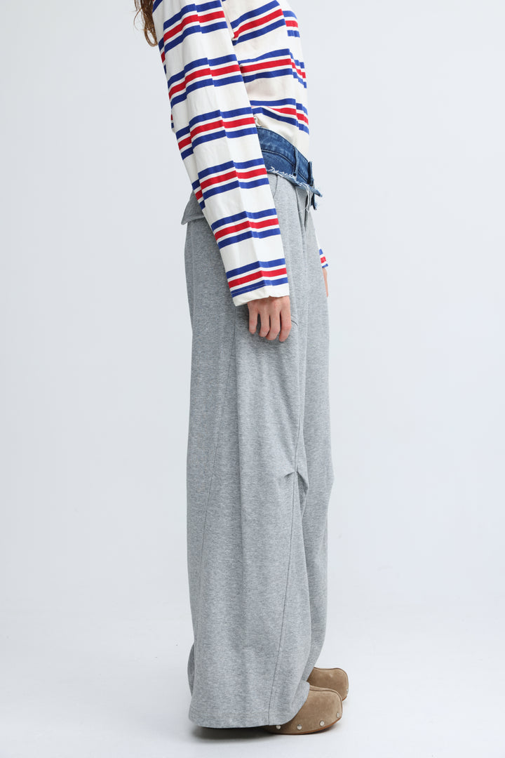 Denim Waistband Grey Joggers