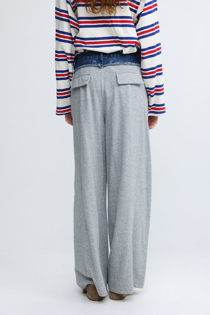 Denim Waistband Grey Joggers