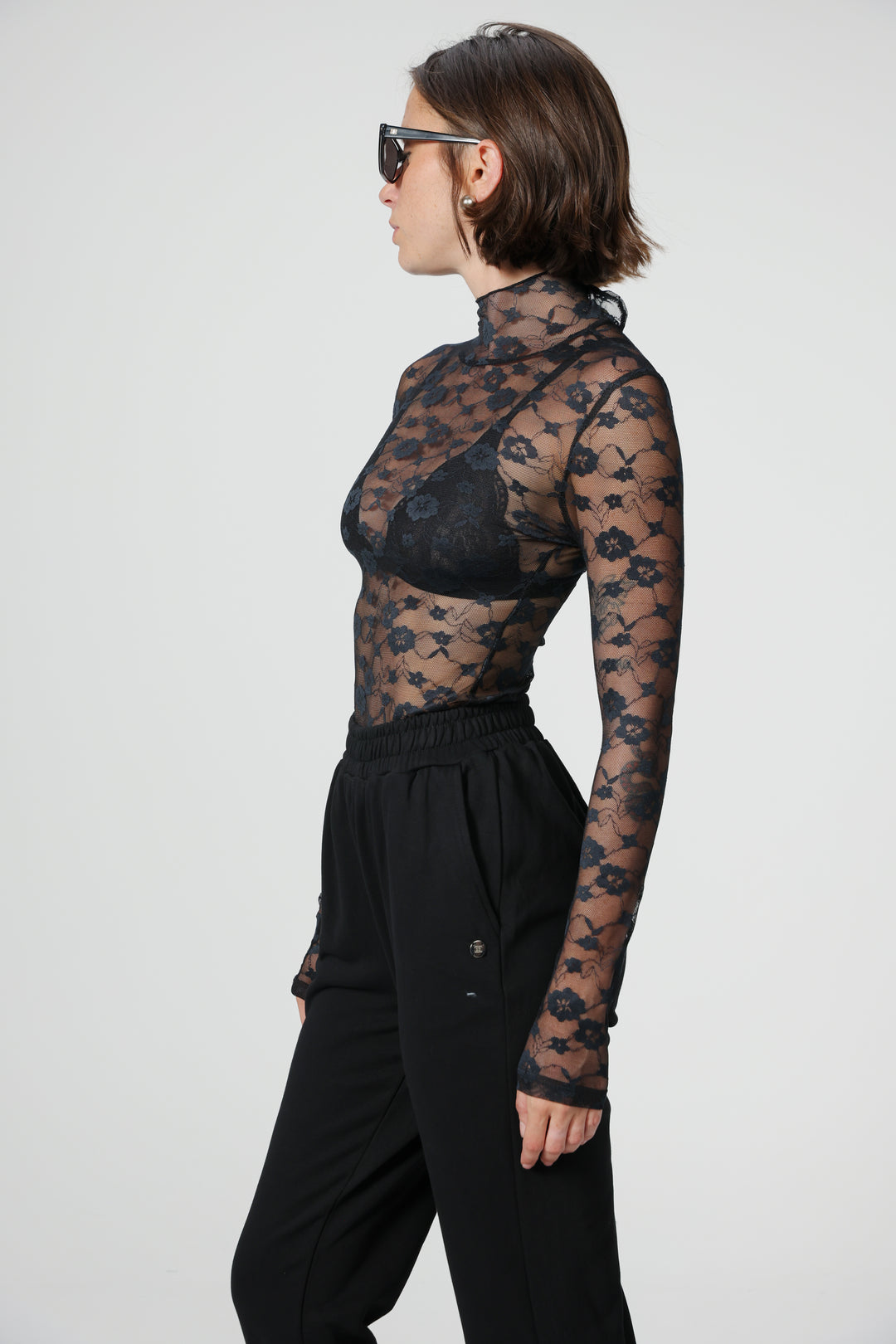 Blossom Black Lace Shirt