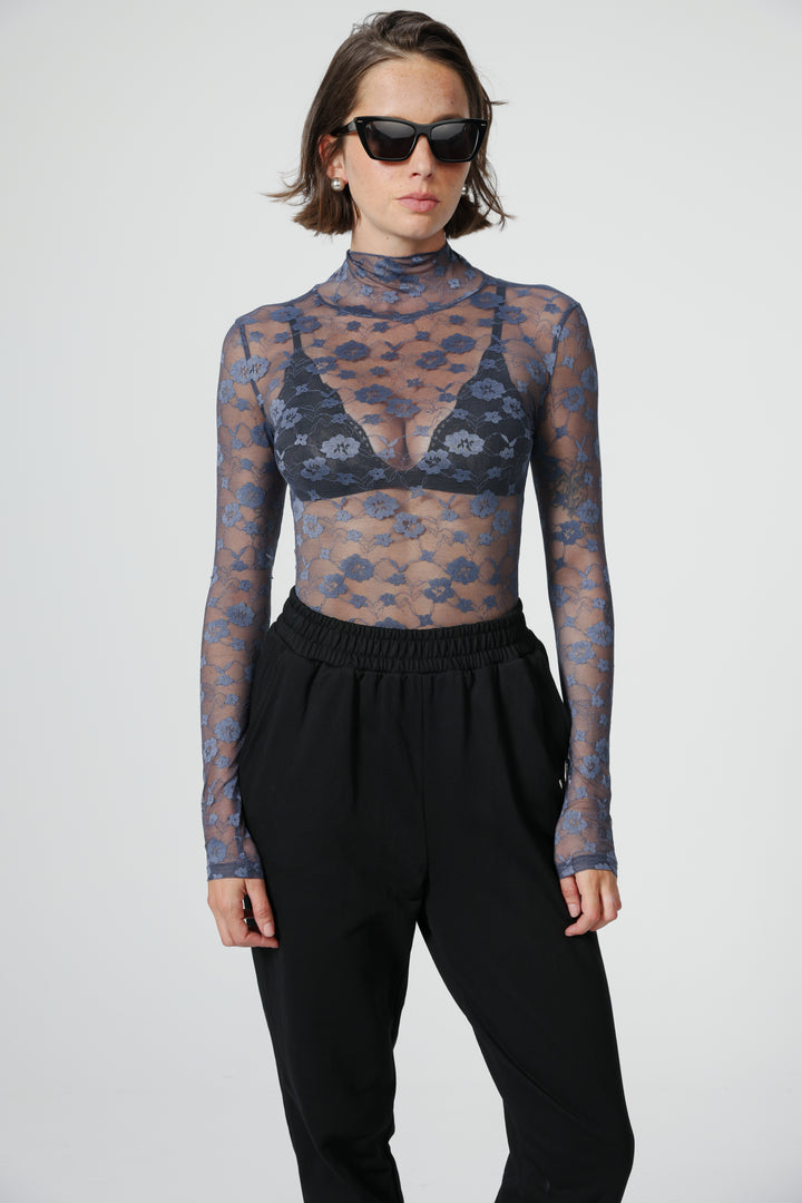 Blossom Navy Lace Shirt