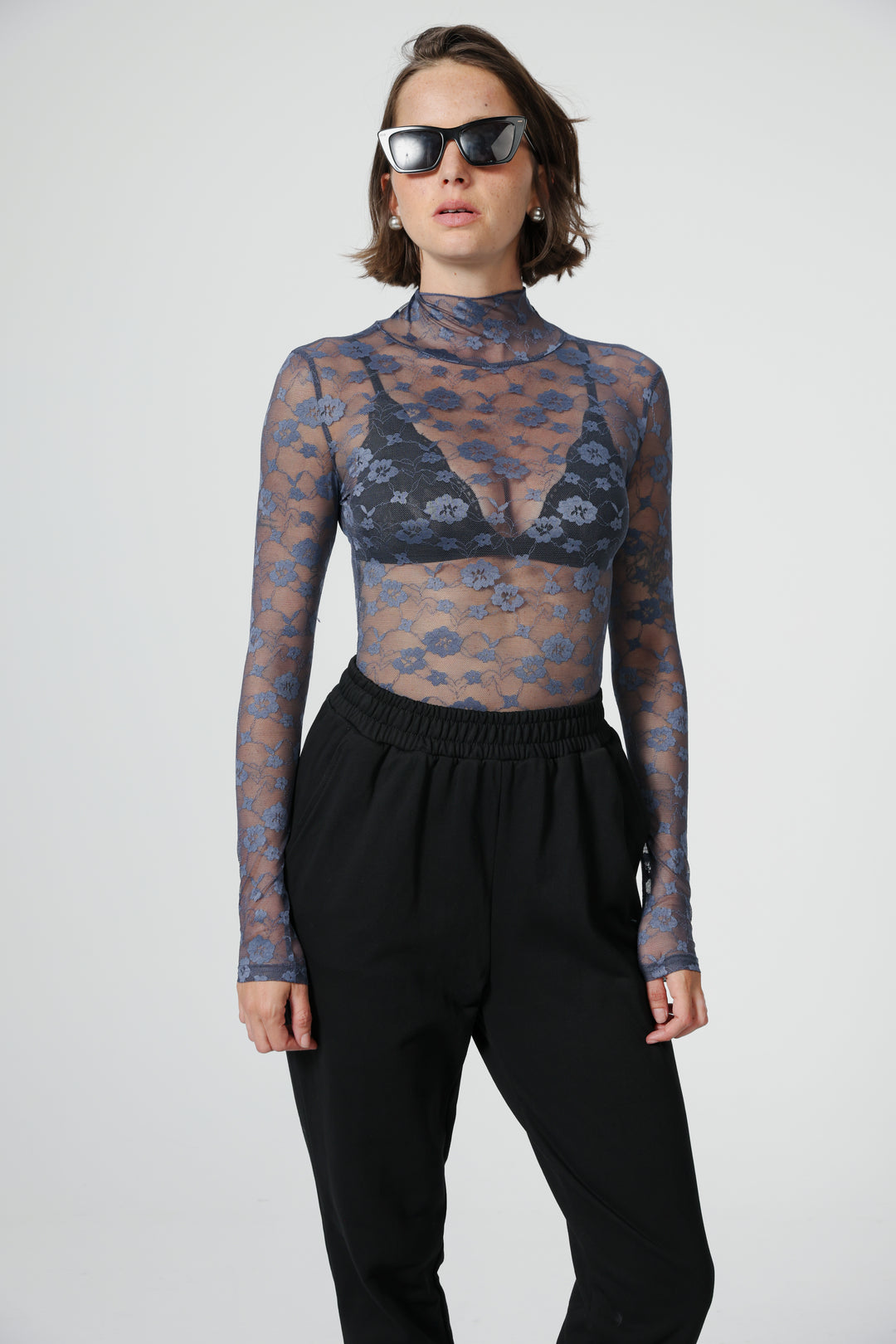 Blossom Navy Lace Shirt