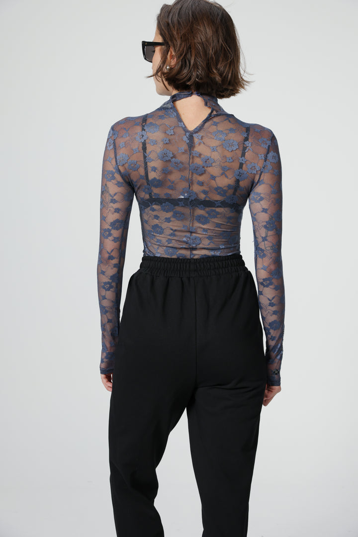 Blossom Navy Lace Shirt