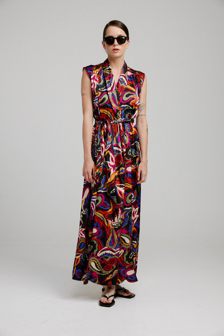 Wrap Vibrant Paisley Dress