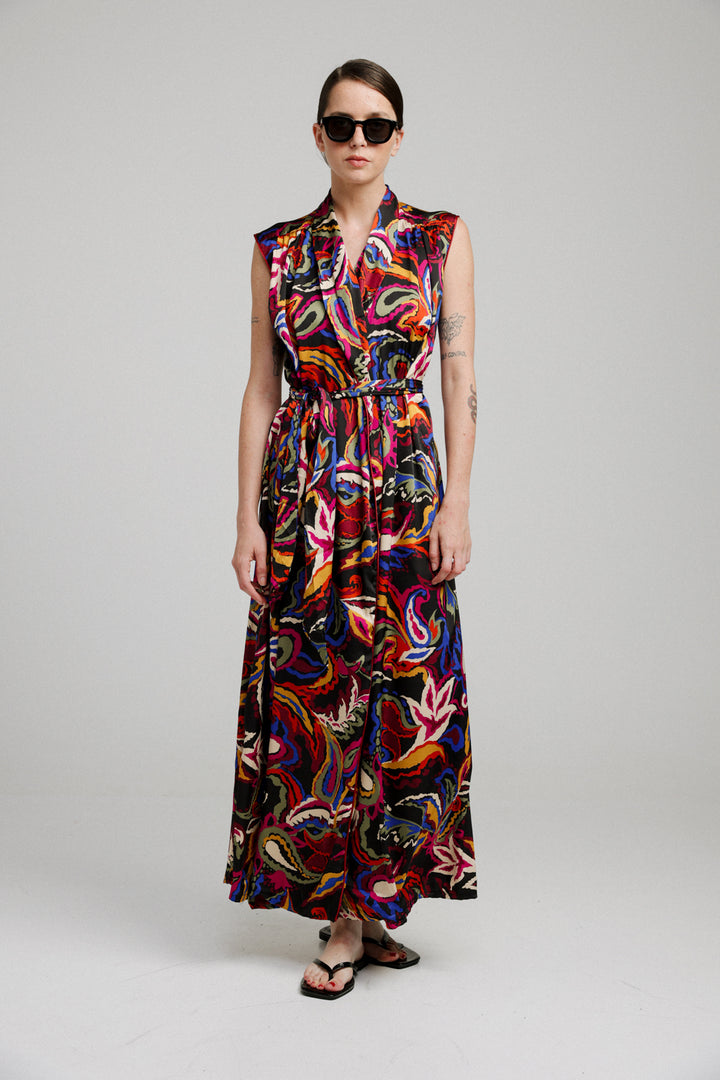 Wrap Vibrant Paisley Dress